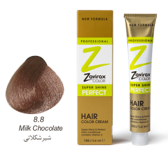 رنگ مو زاویراکس 100میل لو آمونیاک رنگ مو حرفه ایی زاویراکس با فرمولاسیون جدید و با کمترین میزان آمونیاک در تولید . این محصول حاوی پروتئین هیدرولیز شده گندم، روغن زیتون  آلوئه ورا جهت نرم کنندگی و درخشندگی موهای شما و کراتین از شکنندگی و وز شدن مو جلوگیری می کند طریقه استفاده: محتوای یک تیوپ رنگ مو  زاویراکس را در یک ظرف غیر فلزی بریزید به نسبت 5/1 برابر رنگ مو اکسیدان کرم زاویراکس 9% را اضافه  کنید  و به هم بزنید تا کاملا ترکیب شود